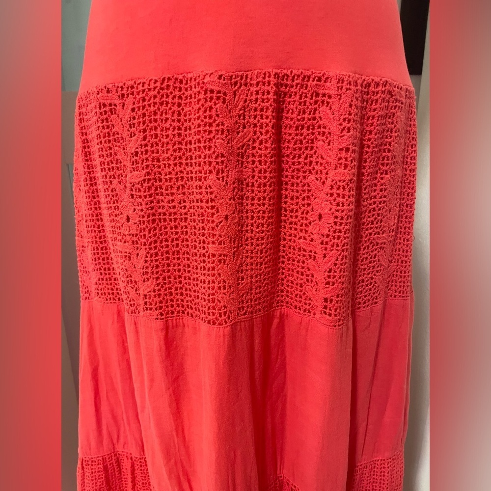 V Cristina Coral Sleeveless dress Tiered Lace
Inserts Smocked Bodice SZ … - Picture 4 of 7